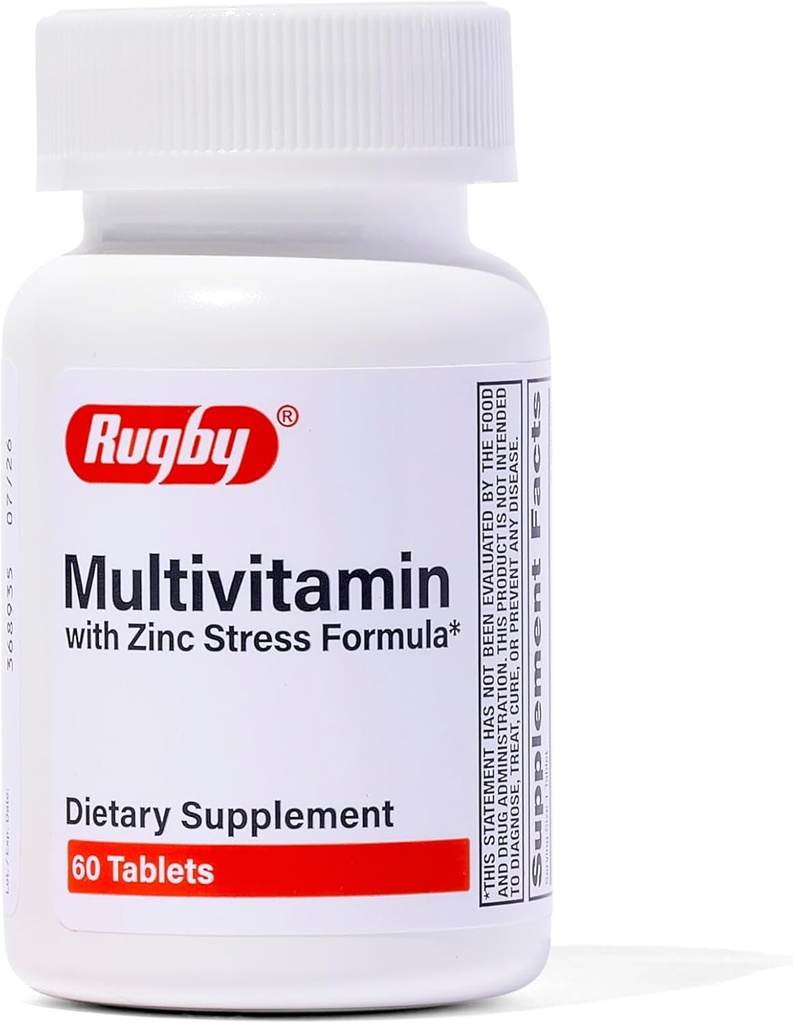 Rugby Multivitamin med Zink Stress Formel - Kosttilskud - 60 tabletter