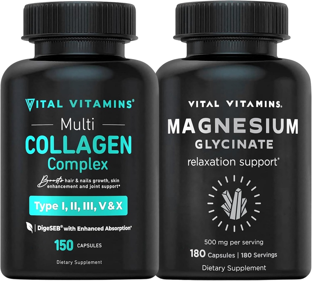 Vital Vitamins Multi Collagen Capsules + Magnesium Glycinate Capsules