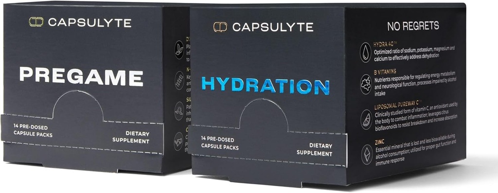 Pregame & Hydration Bundle Note 124; Doctor Formulated Alkohol Aid and Recovery
