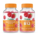 Lifeable Magnesium + Vitamin B12, Gummies Bundle - Great Tasting, Vitamin Supplement, Gluten fri, GMO fri, Chewable Gummy