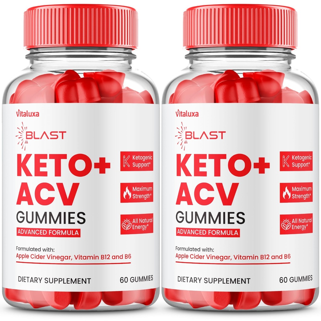(2 Pack) Blast Keto ACV Gummies, KetoBlast Keto + ACV Avanceret vitamin supplement Max Strength 1000MG Premium Management Support Formel, KetoBlast KetoACV Gomitas naturlige ingredienser energi (120 Ct)