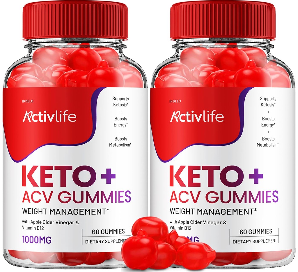 ActivLife Keto ACV Gummies - Active Life Keto Æble Cider Vingirl Gummies, ActivLife Keto + ACV Weight Management Gummies ActiveLife Advanced 1000mg Formulaa (2 Pack - 120 Gummies)