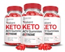 (3 Pack) Valiant Keto ACV Gummies Extreme 2000MG Valant Keto Gummies Apple Cider Vinciate Formuleret med Pomegranate Beet Juice Powder B12 Vegan Non GMO 180 Gummys