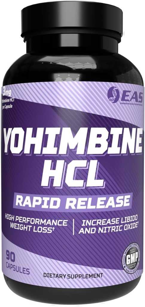 EAS Yohimbine HCL Note 124; Forbedret vægttab & atletisk ydeevne; Rapid Release Technology