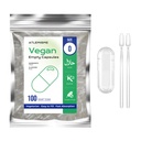 Tomme Veganske Kapsler Størrelse 0 - (100 Greve) Tomme Kapsler selv Vegetabilske Kapsler Fyldning - Veggie Tomme Kapsler med 2 Micro Lab skeer