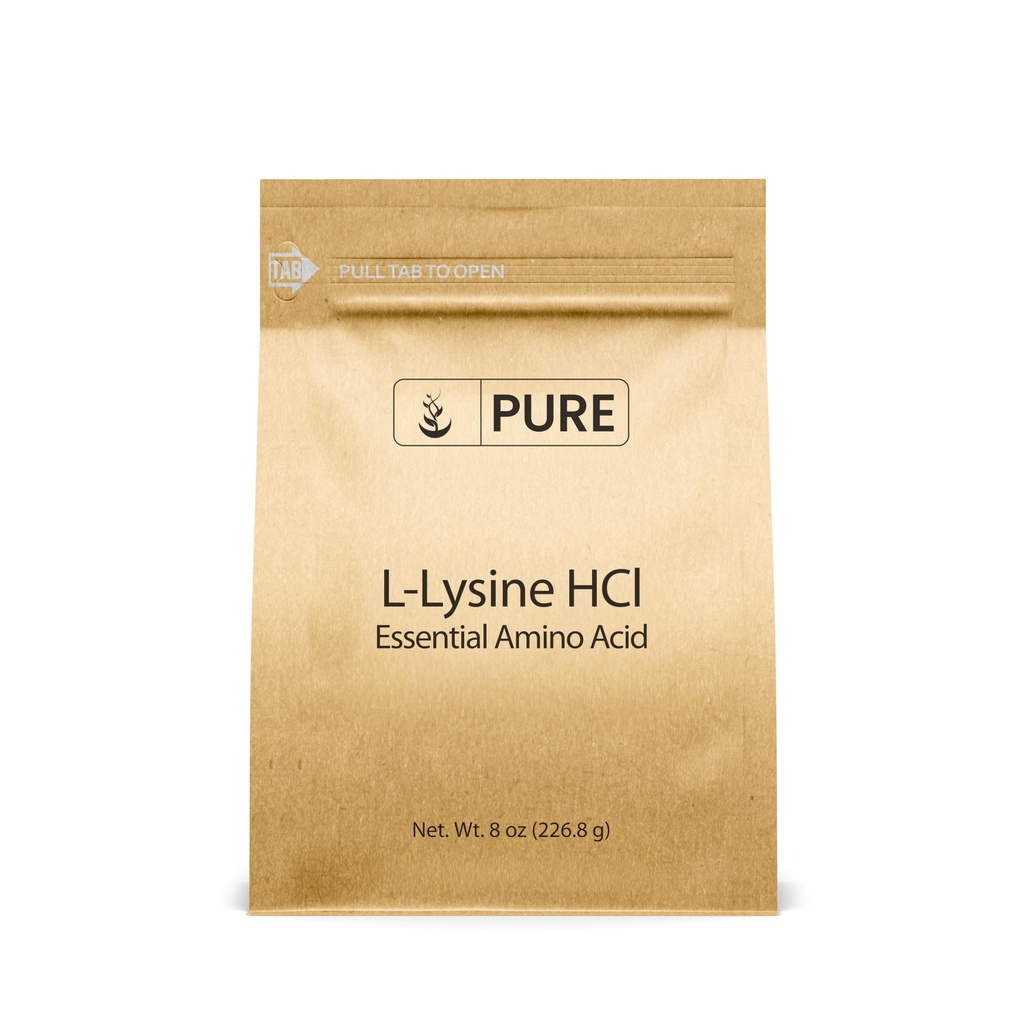 Pure Original Ingredients L- Lysin HCl (8 oz) Alpha Amino Acid, Non- GMO, Gluten- Free