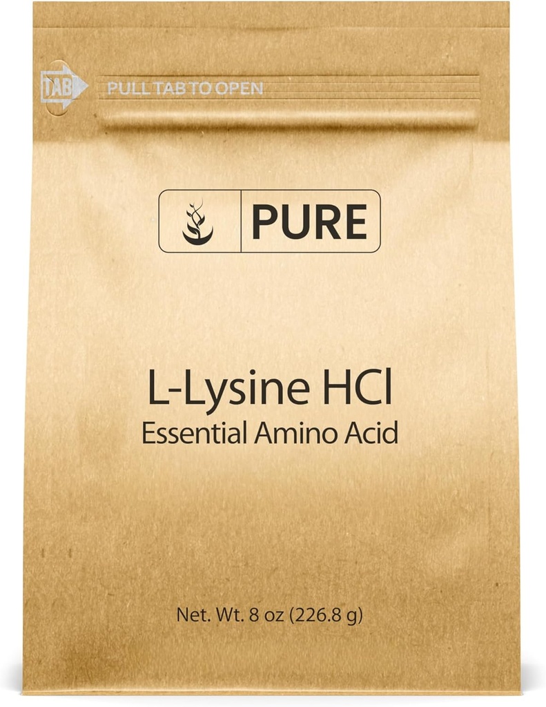 Pure Original Ingredients L- Lysin HCl (8 oz) Alpha Amino Acid, Non- GMO, Gluten- Free