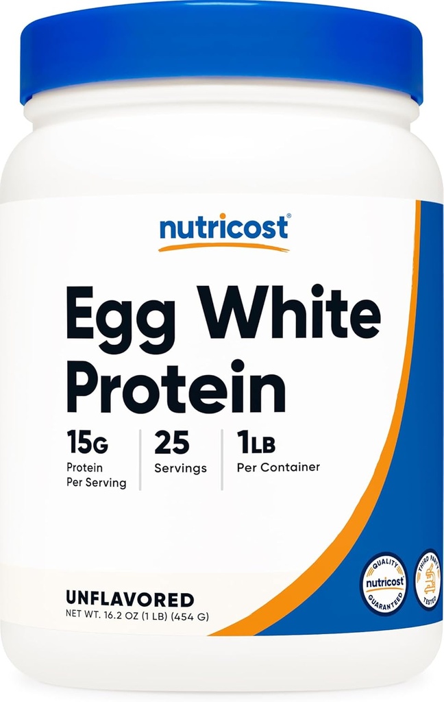 Nutricost Egg White Protein Powder 1lb (Unflavored) - Non- GMO, Gluten Free