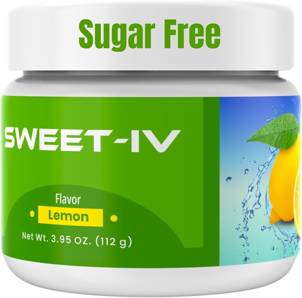 Sweet IV Electrolyte Powder - 3,9 g Servering Opretter drik Mix Magnesium, Kobber - 40 Servering Magnesium pulver til sport Entuaster, Atleter - Lækker og opfriskende (Lemon)