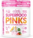 Obvi Superfood Pinks Probiotisk Blend Budding 124; Rig i antioxidanter, Adaptogens, fordøjelsesfremmende Enzyme Blend, Immunitet Support, Gut Health Budding 124; Keto, Gluten- Free, No Sugar, 10 Millioner CFU Buddy 124; Mango Iced Tea, 20 Servere