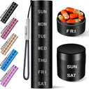 Aluminium Travel Pill Organizer, Ugentlig Metal Pill Case, Pill Holder, Fugt Bevis Vandtæt Daily Pill Box 7 Dag, Stor Pill Container til at holde vitaminer, Medicin, Kosttilskud