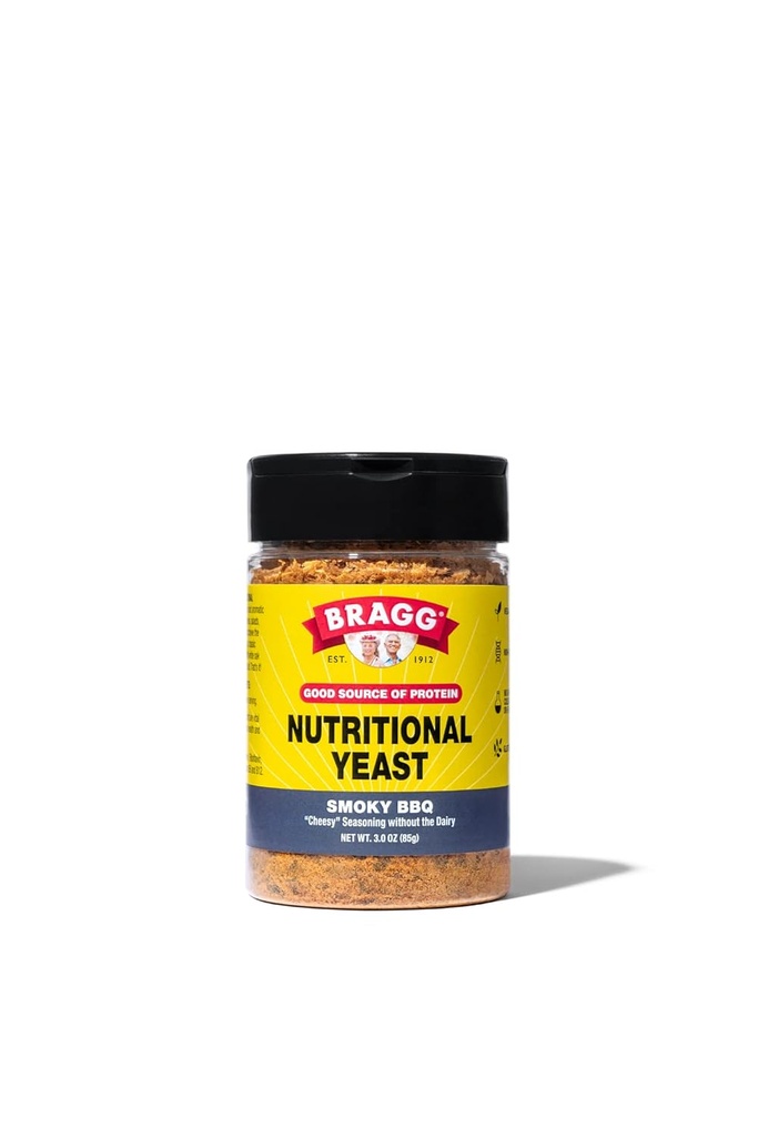 Bragg Nutritional Gær Smoky BBQ Seasoning - 3 oz - Dairy- Gratis Parmesan ost Substitute - Perfekt til salater, pastaer, popcorn og mere