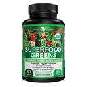 Potent Garden Organic Superfood Greens, Fruit and Veggies Supplement Rich in Vitamins & Antioxidants with Alfalfa, Beet Root & Tart Cherry to Boost Energy, Immunity & Gut Health, Greens Tablets 60 Ct