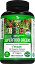 Potent Have Økologisk Superfood Grønne, Frugt og Grønsager Supplement Rig i vitaminer og antioxidanter med Alfalfa, Beet Root & Tart Cherry til Boost Energy, Immunitet & Gut Sundhed, Grønne tabletter 60 Ct