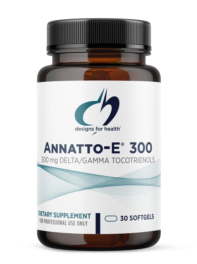 Design for sundhed Annatto- E 300 mg tocotrienoler - DeltaGold Vitamin E Complex supplement med Delta + Gamma Tocotrienols - Kardiovaskulær, sund aldring + Antioxidant Support - Non- GMO (30 Softgels)