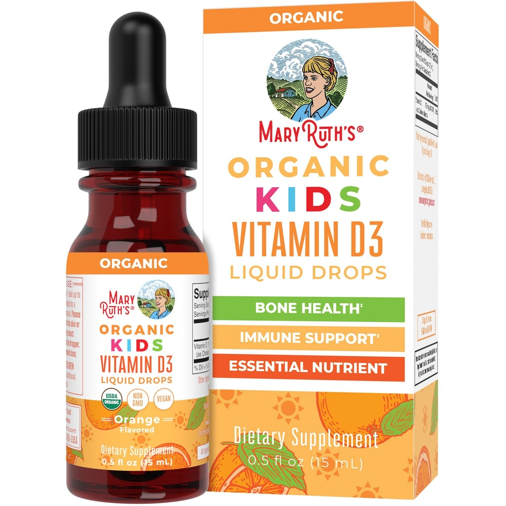 MaryRuth Organics USDA Organic Vitamin D3 Liquid Drops til børn 124; 640 IE Vitamin D3 Per Servering
