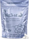 B- FIT fordøjelsesurter supplement - ingefær rod, gurkemeje, fennikel og cuachalalat - 60 kapsler - 100% naturlige formel for nem fordøjelse & mave komfort - Brug før måltiderne