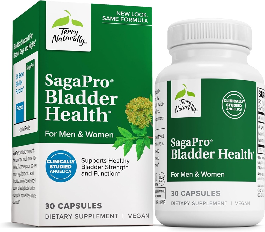 Terry Naturally SagePro Bladder - Bladder Support Supplement - Dietary Supplement with Angelica Leaf Extract - Vegan Capsules to Aid Urinary Tract Function & Health - 30 Capsules