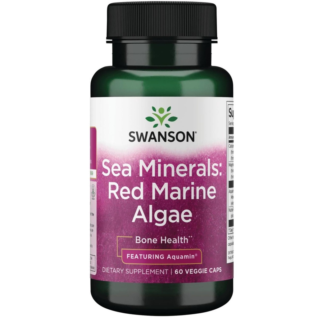 Swanson Aquamin Sea Minerals: Red Mineral Algae 60 Veg Capsules