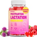 Lactation Supplement - Postpartum Lactation Support Gummies, with Milk Thistle, Moringa & Postnatal Vitamins, As Milk Supply Booster, Supports Mood, Breastfeeding & Postpartum Recovery - 30 Day Supply