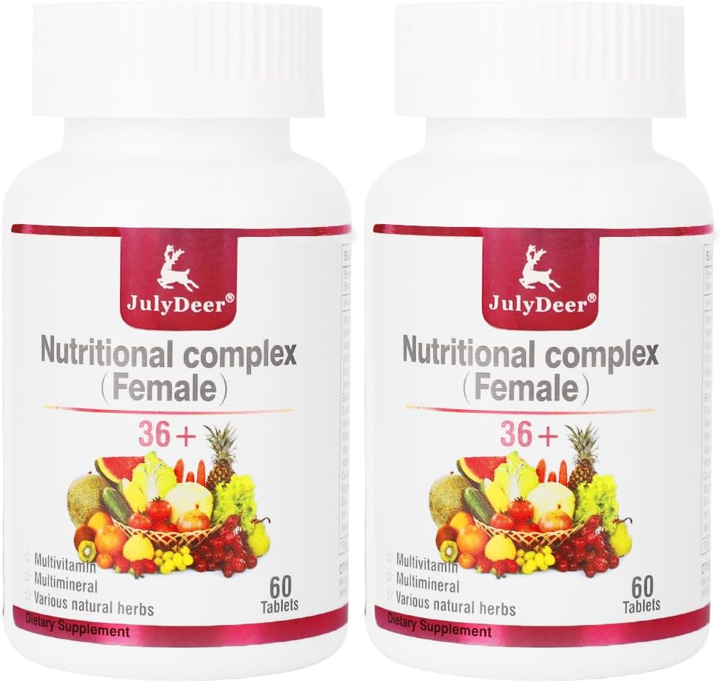 En daglig tablet Multivitamin til kvinder - Komplet multimineral med vitamin A, C, D, E og B-kompleks, zink & mere til kvinders immunitet, hår, hud og negle, fordøjelse + vegetar - 2 flasker