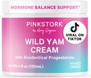 Pink Stork Wild Yam Cream - Natural Hormone Balance for Women - PMS, Fertilitet, Perimenopause, Menopause - Bioidentisk Cream - Uduftende, 4 oz
