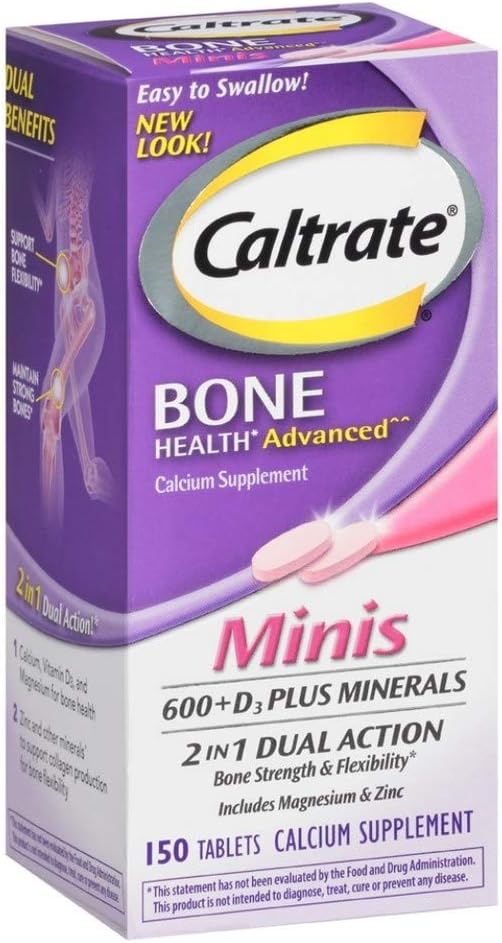 Caltrat 600 + D3 Plus mineraler Mini Calcium & vitamin D3 Supplement Mini Tablet, 600 mg, 150 Tæl (pakke med 3)