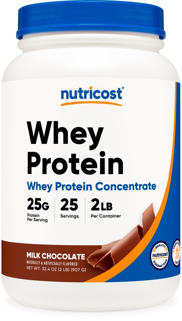 Nutricost Whey Protein Concentrate (Chocolate) 2LBS - Gluten Free & Non- GMO