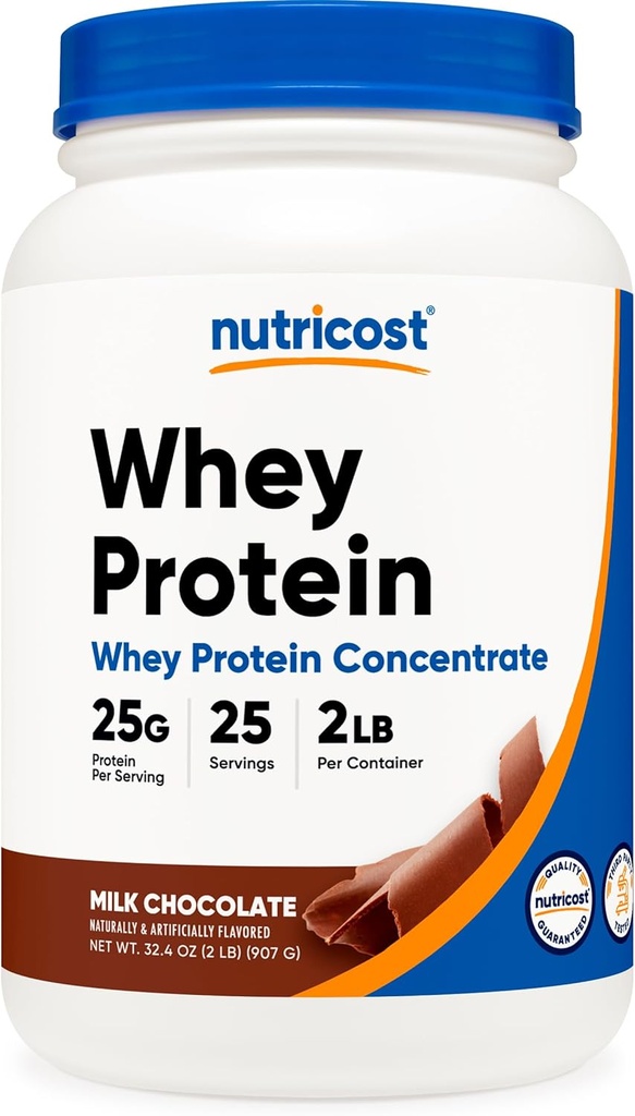 Nutricost Whey Protein Concentrate (Chocolate) 2LBS - Gluten Free & Non- GMO