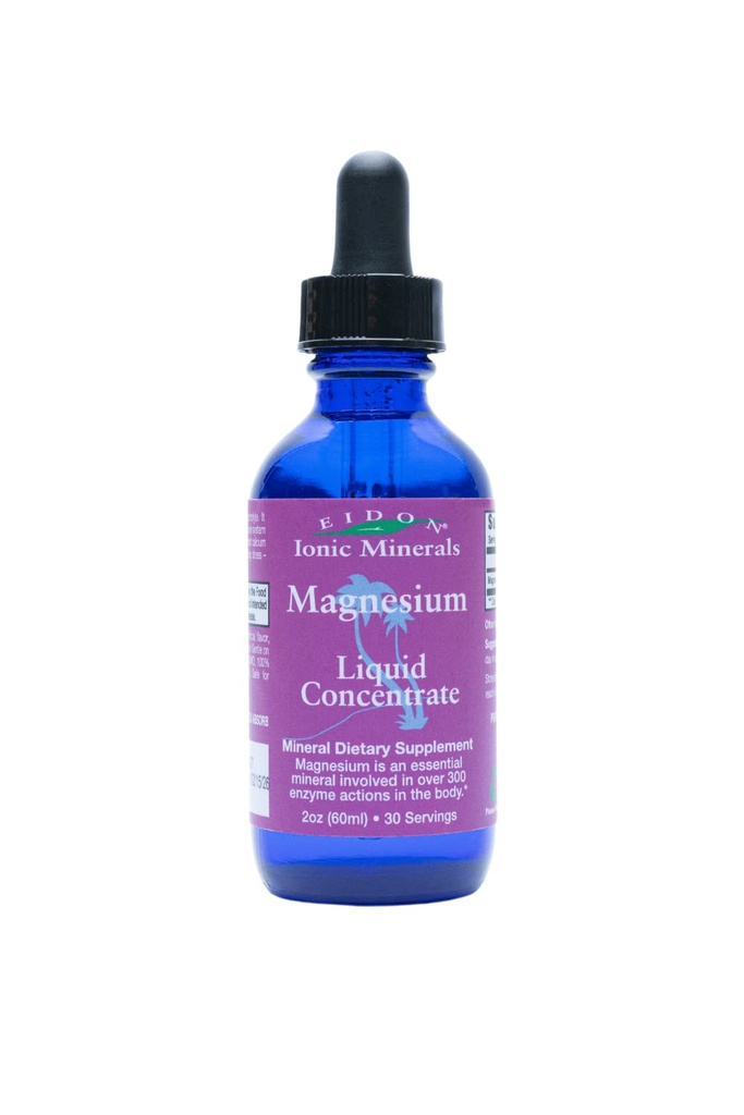 Eidon Liquid Magnesium Concentrat - Ionic Magnesium Drops Supplement for voksne, mænd og kvinder, understøtter muskelafslapning, biotilgængelig, Ingen tilsætningsstoffer eller konserveringsmidler - 2 oz