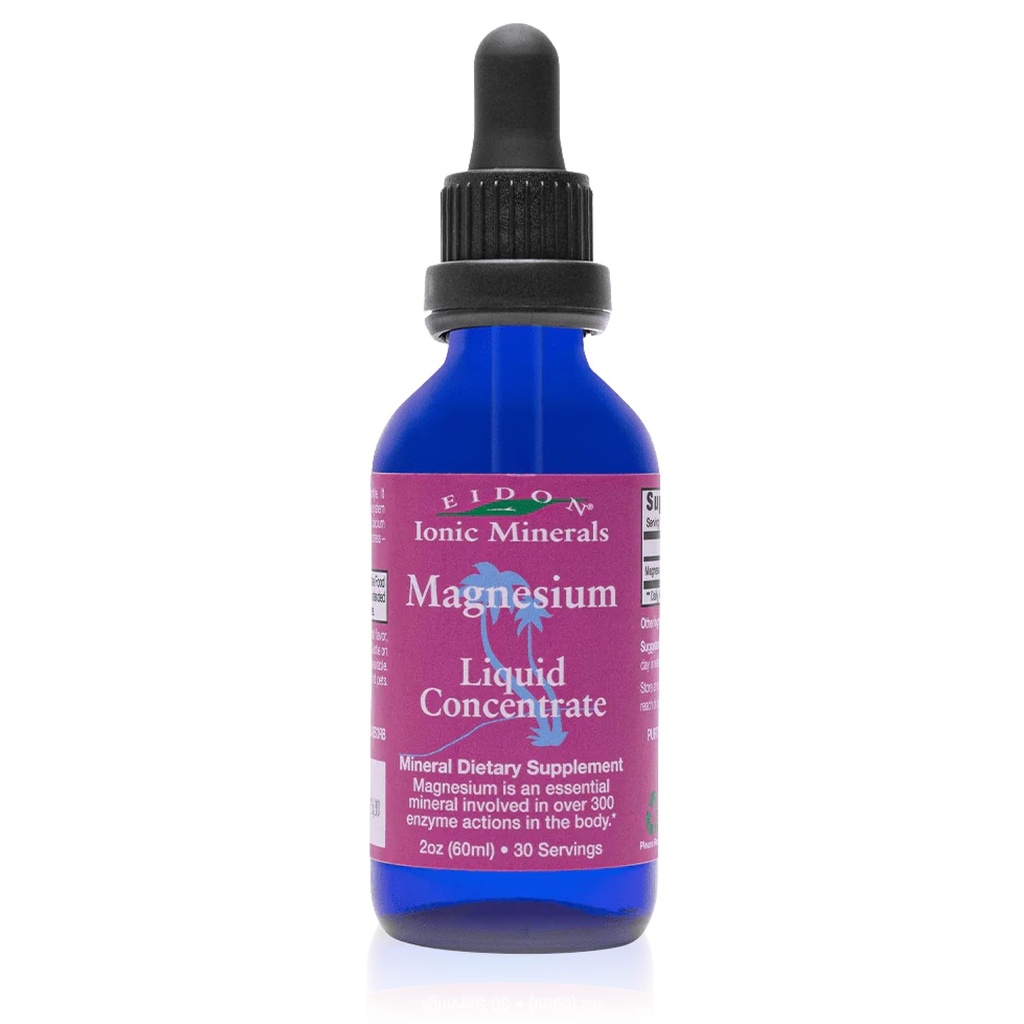 Eidon Liquid Magnesium Concentrat - Ionic Magnesium Drops Supplement for voksne, mænd og kvinder, understøtter muskelafslapning, biotilgængelig, Ingen tilsætningsstoffer eller konserveringsmidler - 2 oz