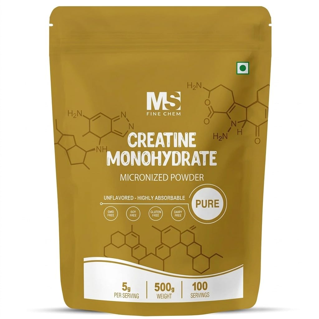 Øjeblikkelig Creatin monohydrat Powder 500 Grams (1.1 Lb), 5000mg Per Serv, Mikroniseret Creatin Powder, Unflavored, Pure, No Filler, Keto & Vegan, Let Opløs Pre Workout for kvinder og mænd
