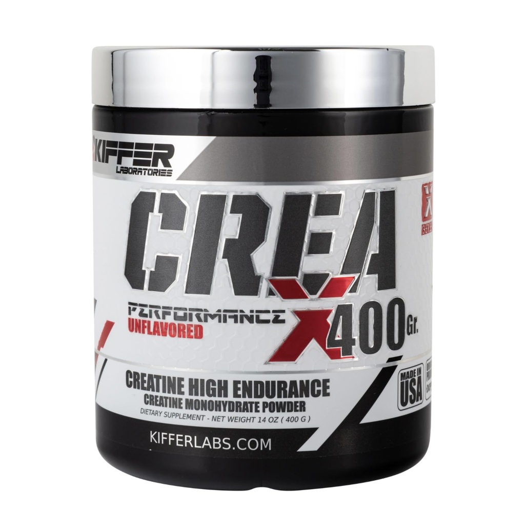 Kiffer Labs CreaX Creatine Monohydrate Powder, 400 g (80 Serving), Pure Creatine for Muscle Growth & Strength, Pre‑Workout | Unflavored, NSF‑Quality, Micronized Monohydrate