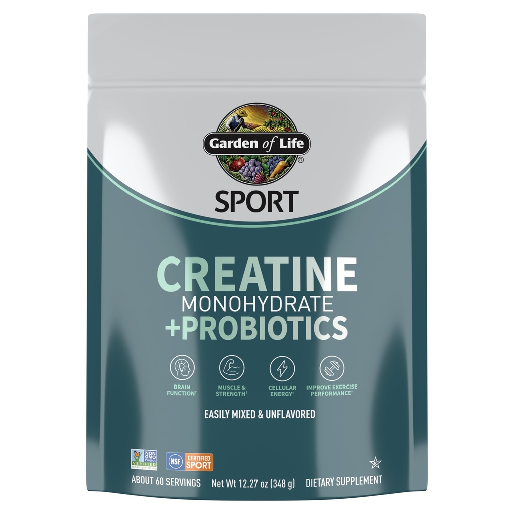 Kreatin monohydrat pulver til kvinder og mænd af Have of Life, Mikroniseret Pre Workout med Probiotika til muskel, Styrke, ydeevne, Sport Amino Energy, Omkring 60 Let at blande Unflavored Serveringer