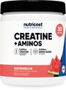 Nutricost Creatin + Aminos 30 Servering (Watermelon Flavored) - 5,000mg Creatine Monohydrat + 5000mg Amino BCAA Blend Per Servering