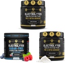HRDWRK - 100 Servere Keto Electrolytes Powder Hydration Sugar Free - Electrolyte Powder to Boost Endurance & Reducer Træthed med Electrolytes Supplement (Unflavored Set of 2 & Blue Razz)