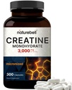 NatureBell Creatinine monohydrat kapsler 3,000mg per servering, 300 Greve Budd124; Mikroniseret, Unflavored Creatinine Pills