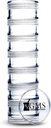 7 dages medicinpille Organizer - Stakbar pilleboks -Fits små tabletter & Vitamin kosttilskud - Hold din daglige medicin organiseret på ét sted - Ekstra lille - Clear