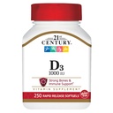 21st Century D3 1000 IU Softgels, 250 Count (27415)