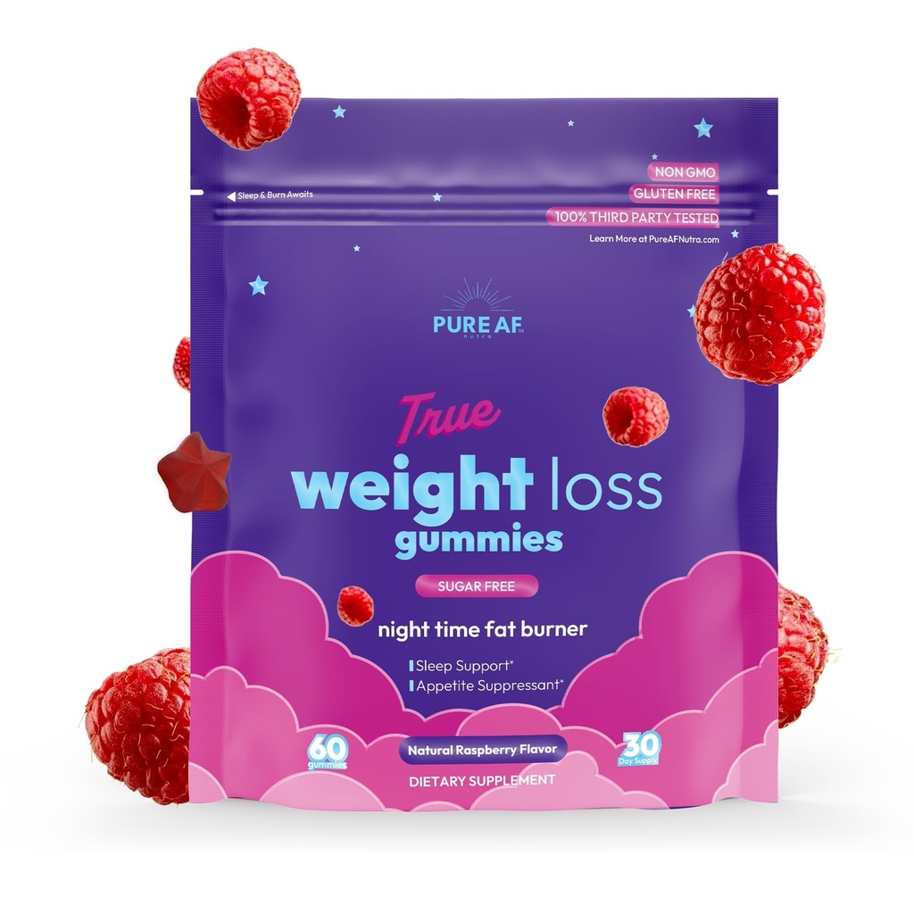 Night Time Fat Burner Gummies, Sleep Supplement & Weight Loss | Skinny Vitamin | Appetite Suppressant & Metabolism Booster | Nighttime Diet Gummies for Women & Men