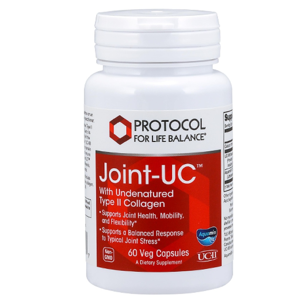 PROTOKOL OM LIV BALANCE Joint-UC med ikke-denatureret type II-collagen- Calcium & 70 + spor Mineraler - immunsupport supplement - non-GMO & Dairy Free - 60 Veg Caps