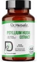 Dr. HERBALIST Psyllium Husk Extract 1000mg Per Serving (Plantago Ovata Fiber Supplement) - 60 Veg kapsler - Hurtig Absorption, genert på Mave, Understøtter fordøjelse og daglig fiber.