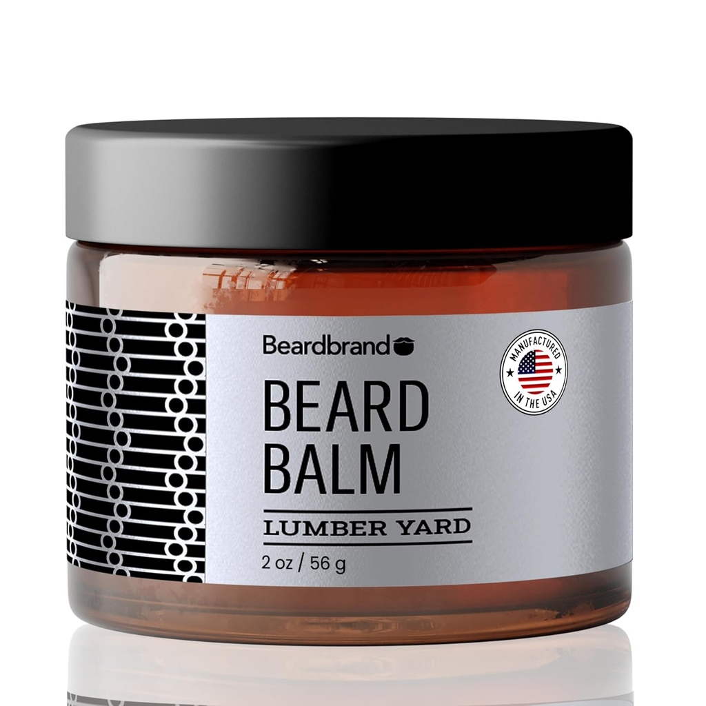 Beard Balm for mænd - Utility Balm Travel Pack - Understøtter Thicker Beard, Lumber Yard Duft, Naturlige ingredienser Smør reducerer tørhed & Forbedringer Look - 2 oz