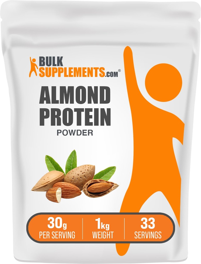 BulkSupplements.com Mandel Protein Powder - Plant Based Protein, Mandel Powder - Vegan, Gluten Free, & No Sugar, 30g per Serving, 1kg (2,2 lbs) (Pack of 1)