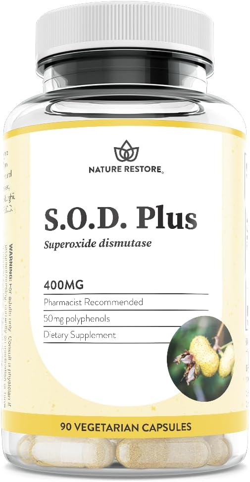 Natur Gendanne S.O.D. Superoxid Dismutase Supplement, 4000 IE SOD- Like Activity, Vegan, 90 Kapsler, Non- GMO, Gluten Free