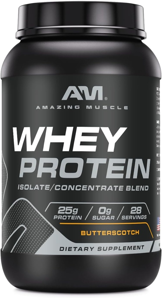 Amazing Muscle Whey Protein Isolate & Koncentrat Supplement Note 124; 25 G per Serving Note 124; 2 LB (0,90 Kg)