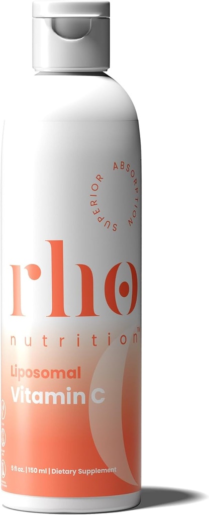 Rho Nutrition Liposomal Vitamin C - Ultra High Absorption Liquid Vitamin C tillæg - Understøtter immunsystemet, Collagen produktion, og samlet sundhed for mænd og kvinder