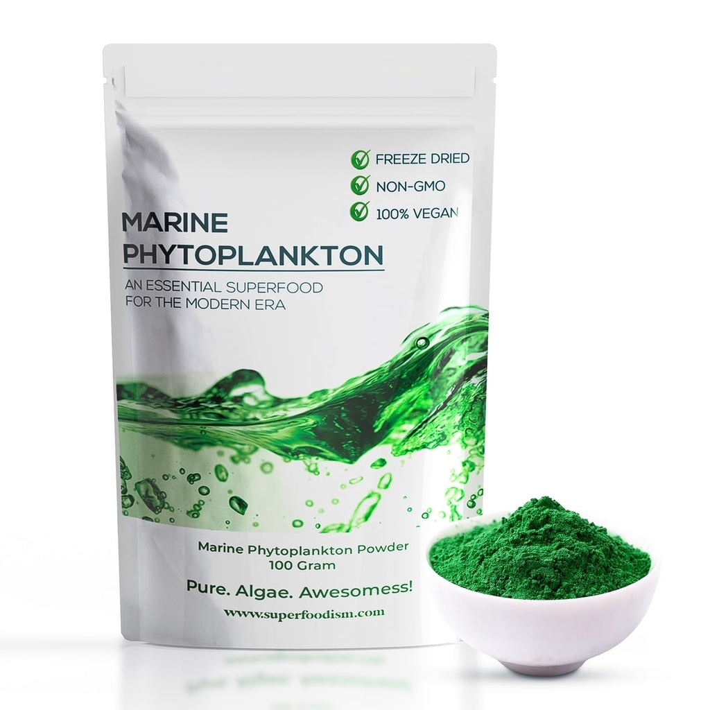 Marine Phytoplankton Supplement Superfood Rich in Omega-3 and Essential Nutrients (100 Grams)