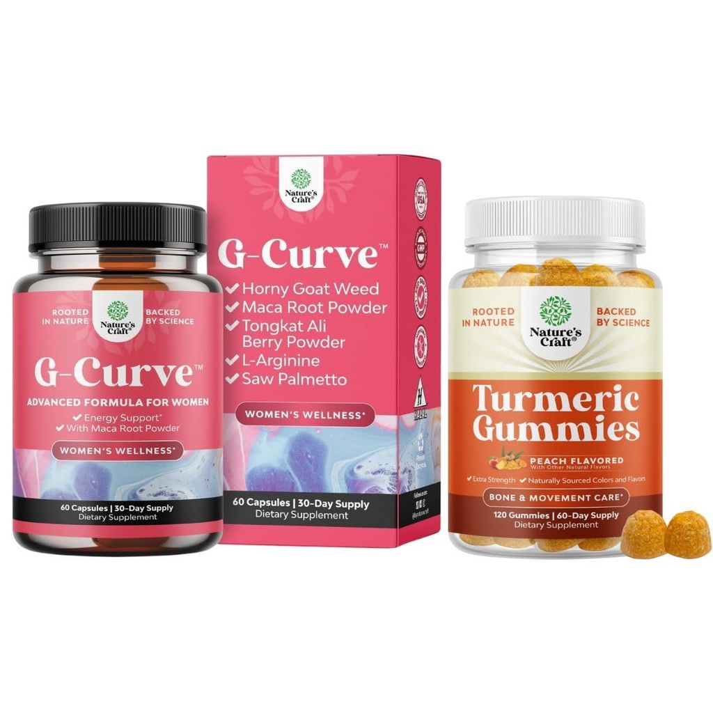 Bundle af G- Curve Butt og Bryst Enhancement piller - Urte Enhancer kan støtte Body Skulpting Curves og gurkemeje for voksne Peach Flavor - Ekstra styrke fælles støtte Gummier