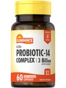 Sundance Probiotic- 14 Complex; 124; 3 Millioner Aktive Skulpturer; 124; 60 Kapsler; 124; Non- GMO og Gluten Free Supplement